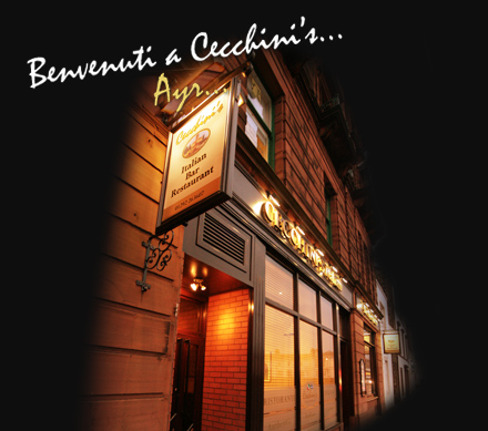 Cecchinis Restaurant at night